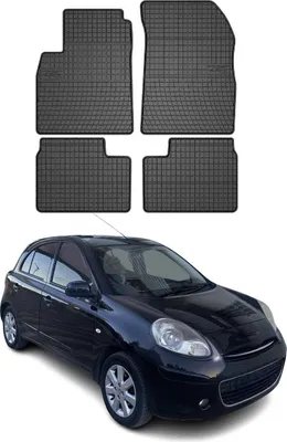 Immagine prodotto di 2010-2016 Nissan Micra K13 Tappetini in gomma nera 4 pezzi