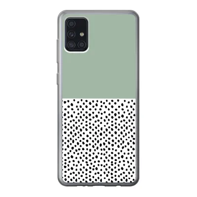 Produktbild von MuchoWow® Handyhülle Schutzhülle Hülle für Samsung Galaxy A52 5G Polka dots - Grün - Schwarz Silikon Softcase Handy Hülle - Umschlag