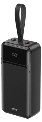 Zdjęcie produktu dla Powerbank BWOO 30000 mAh 65W USB-A USB-C z LCD czarny