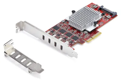 Imagen del producto de Tarjeta PCIe de 4 puertos USB Tipo-C, USB-C de 10 Gb