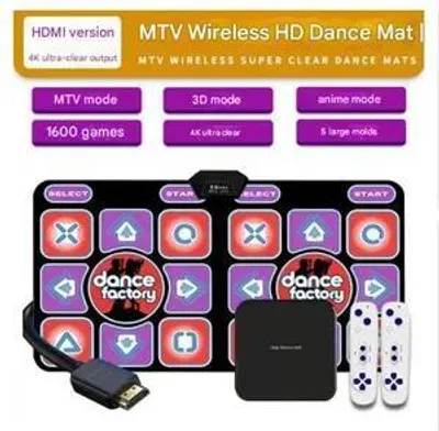 Obrázek produktu pro Tanzmatte, Flanell-Tanzmatte für Fernseher mit HD-Kamera, Spielmatte für Zwei Benutzer mit kabellosem Controller, ru