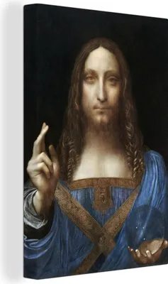 Obrázek produktu pro OneMillionCanvasses® - Obraz na plátně - Salvator Mundi - Leonardo Da Vinci, nástěnný obraz, nástěnné dekorace obrazy do obývacího pokoje, 20x30cm