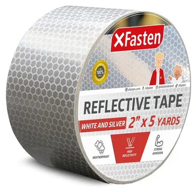 Productafbeelding van Reflecterende tape - Wit en zilver - 5 cm x 5 m