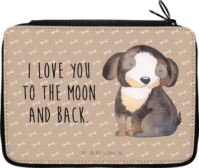 Produktbild von Mr. & Mrs. Panda Mäppchen Hund Entspannen - Hundeglück - Geschenk, Federtasche, Etui, Sprüche, für Stifte, Liebe, Federmappe, Niedlich, Entspannt, Bleistiftetui