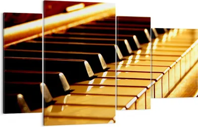 Produktbild von Bild auf Leinwand - Leinwandbild - Klavier Musik Konzert - 120x70cm - Wand Bild - Wanddeko - Leinwanddruck - Bilder - Kunstdruck - Wanddekoration - Leinwand bilder - Wandkunst - DL120x70-2200