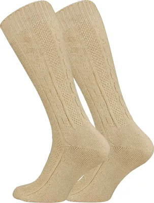 Produktbild von Cotton Prime® Uni Trachtensocken 2 Paar, mit Zopfmuster 39-42 beige