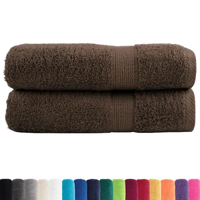 Zdjęcie produktu dla vidaXL Ręczniki prysznicowe Premium SOLUND 2 szt. Brązowy 70x140 cm 600 g/m²