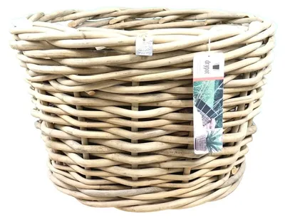 Produktbild von VAN DER LEEDEN DRYPOT® Rattan Pflanzkübel Grau Ø 59 cm - Sylter Körbe