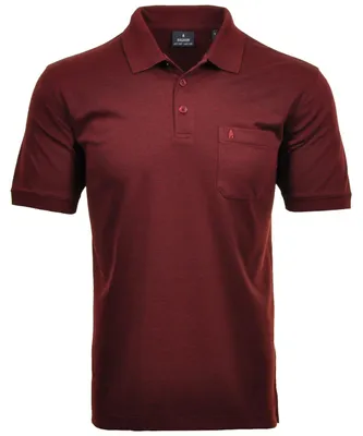 Ragman H-Polo Polo Soft-Knit uni in rot