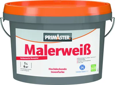 Produktbild von Primaster Wandfarbe Malerweiß konservierungsmittelfrei 1 L