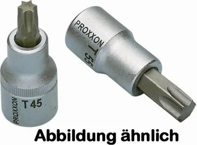 Produktbild von PROXXON 23584 TX20 Torx Einsatz Nuss Antrieb 10mm (3/8') ohne Bohrung Länge 50mm