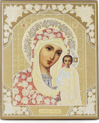 Produktbild von Gottesmutter Von Kazan Holz Ikone 10x12cm christlich orthodox 11355
