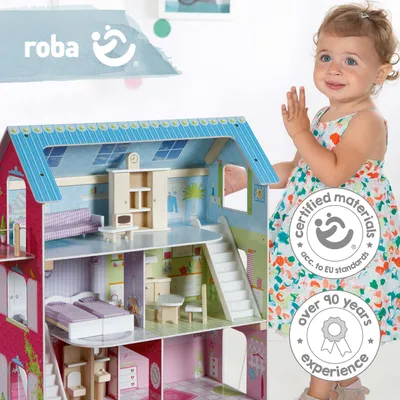 Immagine prodotto di Casa delle bambole Roba, con 16 accessori,