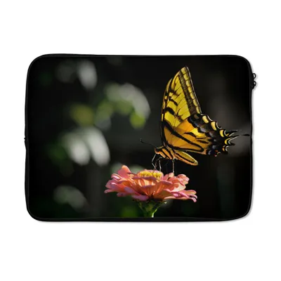 Produktbild von MuchoWow® Laptop Hülle 13 Zoll Schmetterling - Botanisch - Blume Laptoptasche - Laptophülle - Sleeve - Rundumschutz