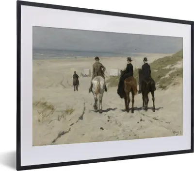 Produktbild von MuchoWow® MuchoWow® Gerahmtes Poster Morgendliche Fahrt am Strand entlang - Gemälde von Anton Mauve 40x30 cm - Poster mit zchwarzem Bilderrahmen - Bilderrahmen - Poster im Rahmen