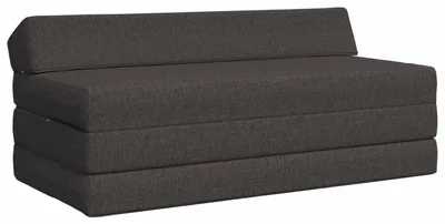 Image de Canapé-lit pliant vidaXL, gris foncé, 120 x 60 x 49 cm, tissu