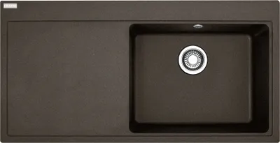 Produktbild von FRANKE Spüle MYTHOS MTG 611 in UMBRA mit Becken rechts und Druckknopfventil / Ausschnittmaß 980 x 495 mm / Einbauspüle / Granitspüle