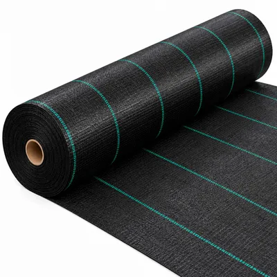 Produktbild von 50 m² (1 m x 50 m) Unkrautvlies Schwarz F&R 100 g/m² – Gartenvlies, Bodengewebe, Unkrautfolie, UV-beständig, wasserdurchlässig – Unkrautschutz
