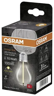 Zdjęcie produktu dla OSRAM LED Filamant LED CL A 10 1,8W/827 FIL MAG E27 351672 4099854049972