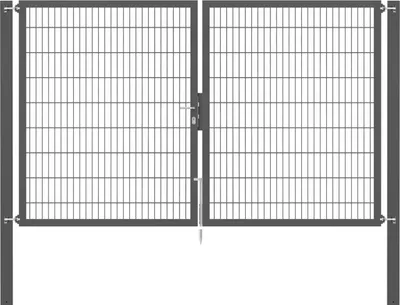 Produktbild von Alberts Doppeltor Flexo Plus mit Zubehör, zum Einbetonieren, anthrazit, Breite 300 cm, Höhe 180 cm, Pfostenstärke 100 x 100 mm