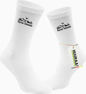 Produktbild von Huuraa Uni Socken Farne Islands Vereinigtes Königreich 42/46 White Baumwolle Tennissocken Geschenkidee