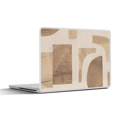 Produktbild von MuchoWow® Laptop Aufkleber Sticker Cover Formen - Abstrakt - Puzzle - Holz 36.5x27.5 cm - Laptop-Sticker