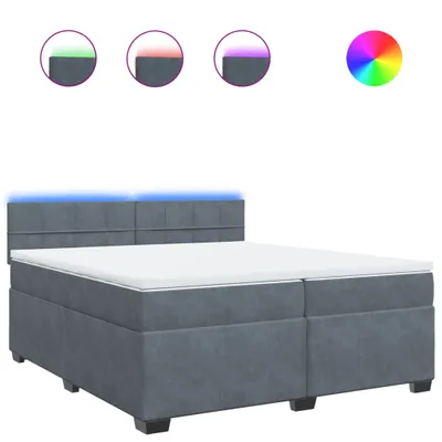 Obrázek produktu pro vidaXL Postel Boxspring s matrací Dark Grey 200x200 cm Velvet
