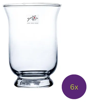 Produktbild von 6er Set Windlichter, Dekogläser HURRICANE PROMO H. 19cm D.13cm Glas Sandra Rich