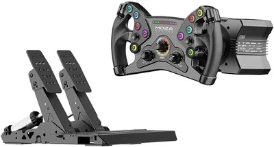 Produktbild von MOZA R12 V2 + KS + SRP2 – Direct-Drive Sim-Racing-Bundle 12 Nm – PC