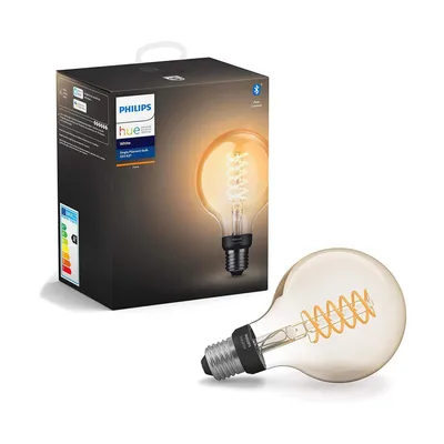 A product box and a light bulb are displayed against a white background.