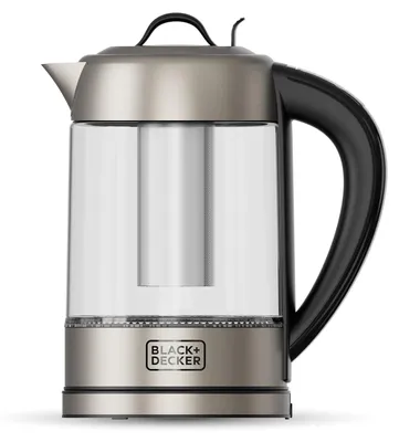 Obrázok produktu pre Black & Decker BXKE2205E, 1,7 L, 2200 W, Čierna, Nerezová oceľ, Priehľadná, Nastaviteľný termostat, Indikátor úrovne vody, Bezšnúrový
