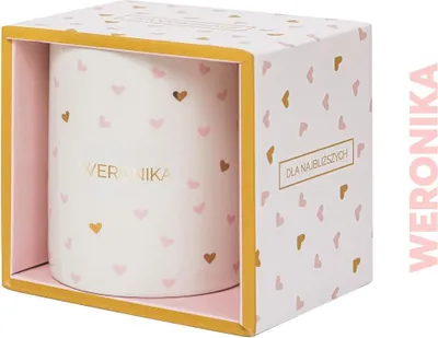 Produktbild von Geschenkbecher mit der Aufschrift „Weronika“ – Be-Happy Gifts