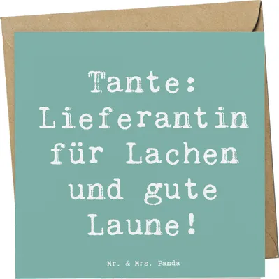 Produktbild von Mr. & Mrs. Panda Glückwunschkarte Spruch Tante Lieferantin - Meeresbrise - Geschenk, Verwandtschaft, Grußkarte, Neffe, Dankbarkeit, Dankeschön, Familie, faltkarte, Freude