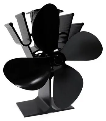 Image de Radiateur soufflant noir à 4 pales, silencieux et à régulation thermique
