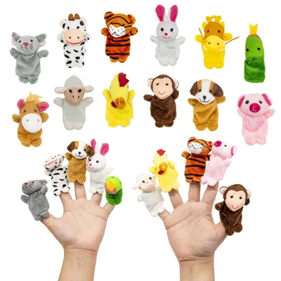 Immagine prodotto di Set di 12 marionette a forma di animali per bambini