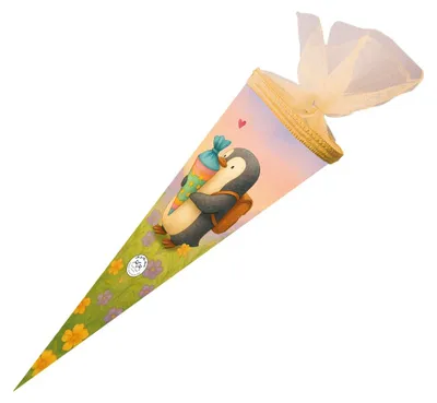 Produktbild von Nestler Schultüte Pinguins Zuckertüte 50cm mit Tüllverschluss
