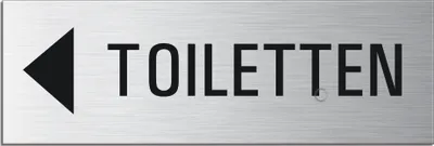 Produktbild von Schild - Toiletten links | Türschild 240 x 80 mm Aluminium selbstklebend