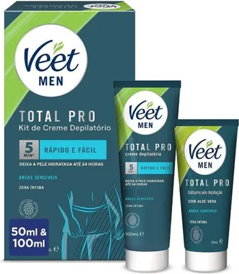Image de Veet Total Pro Crème Dépilatoire Intime 100 ml + Baume 50 ml