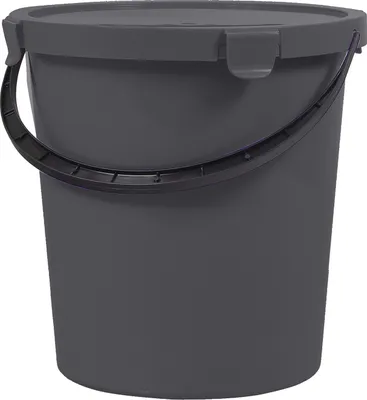 Produktbild von plast team Pflückeimer mit Deckel 5 Liter dunkelgrau