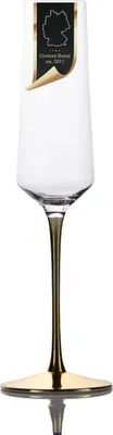 Image de Intirilife Flûte à champagne avec pied doré - 200 ml de contenance - Verre à champagne Prosecco Verre en cristal résistant aux chocs
