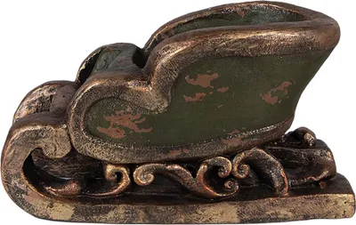 Obrázek produktu pro Clayre & Eef Vánoční dekorace figurka sáně 35x23x21 cm zelená keramika
