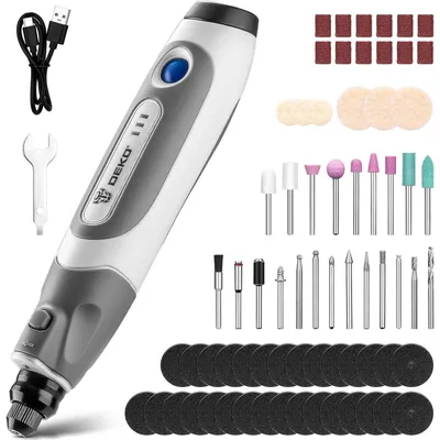 Productafbeelding van Accu-multitool, 3,6V, 70-delige accessoire set met LED-licht, 3 snelheden, geel/grijs