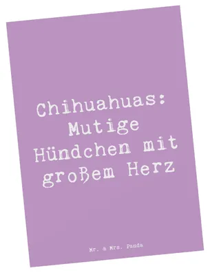 Produktbild von Mr. & Mrs. Panda Postkarte Spruch Chihuahua Mut - Lavendeltraum - Geschenk, Hunderasse, einzelkarte, loyal, Fotokarte, Grußkarte, treuer Begleiter, kleine Hunde, mutige