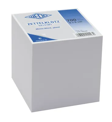 Image de WEDO Zettelklotz, 90 x 90 mm, weiß, 700 Blatt, geleimt holzfrei (270 26520)