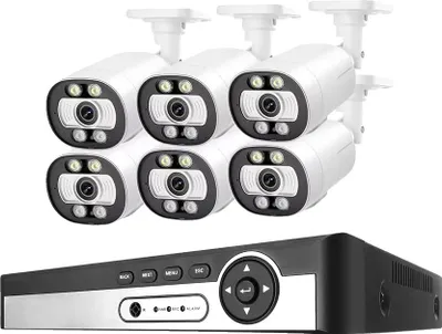 Produktbild von Kamerasystem, KI-Menschenerkennung, 2-Wege-Audio, 8CH NVR 6 Kameras-a, Keine