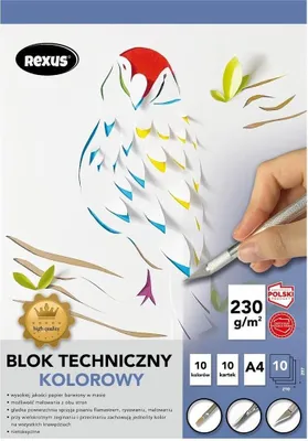 Zdjęcie produktu dla Blok techniczny A4/10K kolorowy Premium