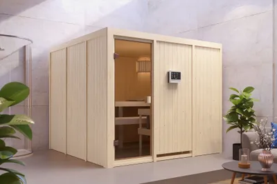 Produktbild von Karibu Sauna Innensauna Arvika Fronteinstieg ohne Zubehör 231x231x198 cm ohne Dachkranz