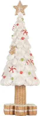 Immagine prodotto di Clayre & Eef Decorazione natalizia Albero di Natale Ø 12x33 cm Plastica bianca