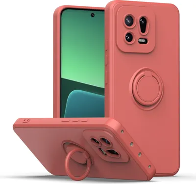 Produktbild von Xiaomi 13 Handyhülle, Ring Halter Ständer Kratzfeste Weiche Silikon schutzhülle für Xiaomi 13 bordeaux