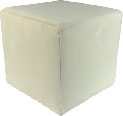 Produktbild von Velvet-Hocker MINKY 40x40 cm quadratisch – weicher Sitzhocker aus Samtstoff – Beige